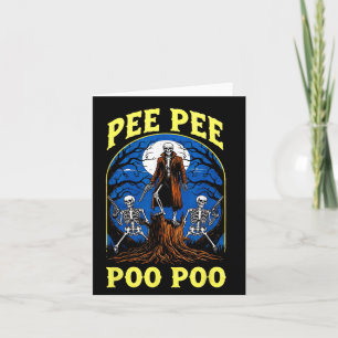 Pee Pee Poo Poo Funny Skeleton Halloween Karte