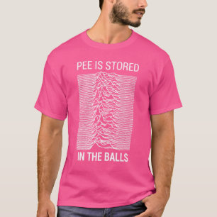 Pee wird im Balls-Kleidungsstück aufbewahrt T-Shirt