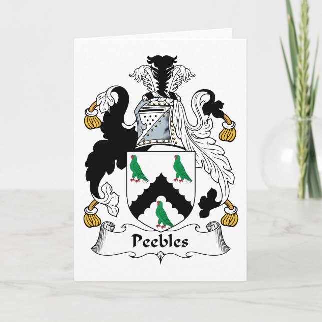 Peebles-Familienwappen Karte (Vorderseite)