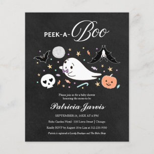 Peek-A-Boo Budget Halloween Baby Shower Einladung