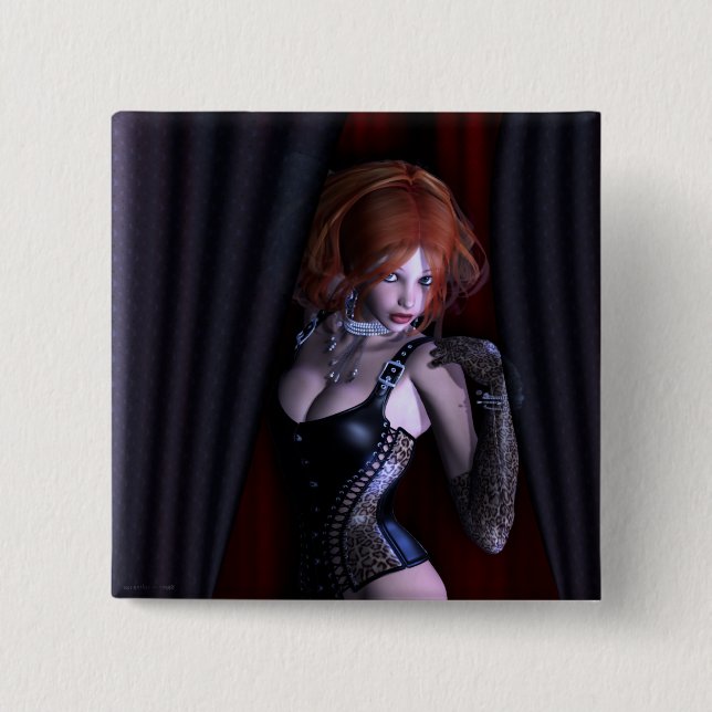 Peek A Boo Gothic Fantasy Button (Vorderseite)