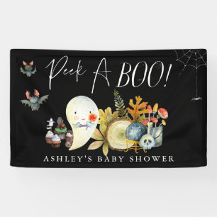 Peek A-Boo Little Ghost Halloween Baby Shower Banner
