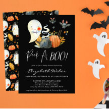 Peek A-Boo Little Ghost Halloween Baby Shower