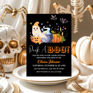 Peek A-Boo Little Ghost Halloween Baby Shower Einladung