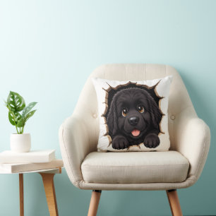 Peek A Boo Newfie-Welpe Kissen
