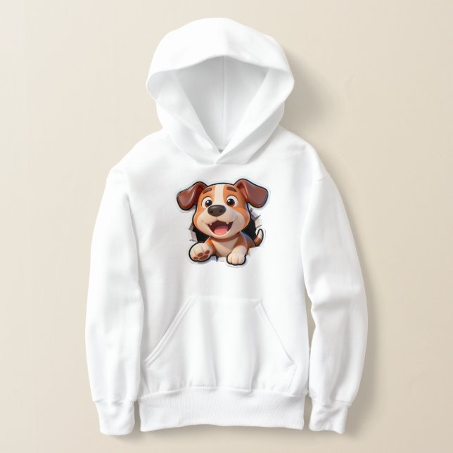 Peek-a-Boo Puppy – Cute Dog Front & Tail Back  Hoodie (Ablage )