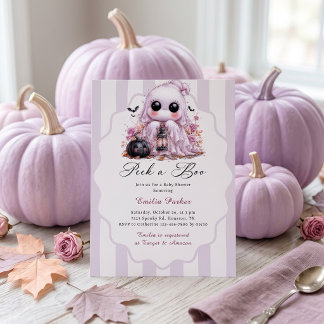 Peek A Boo Rosa Gespenst Mädchen Halloween Baby Sh Einladung