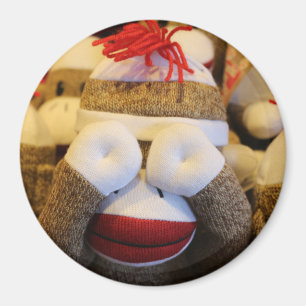 Peek-a-boo Sock Monkey Magnet