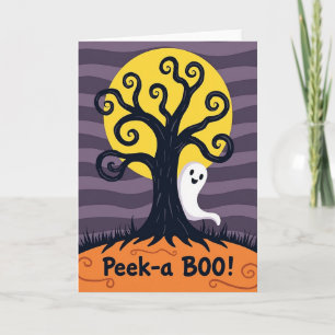 Peeka Boo Gruseliger Baum Karte