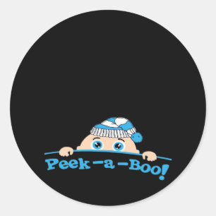 Peekaboo Angepasst Runder Aufkleber