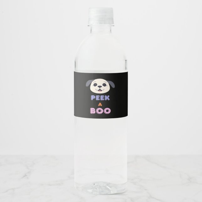 Peekaboo Basic Design Wasserflaschenetikett (Vorderseite)
