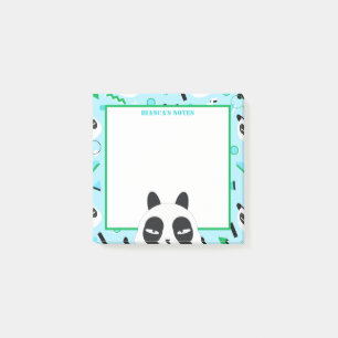 Peekaboo Blue Panda Bear Post-it Klebezettel