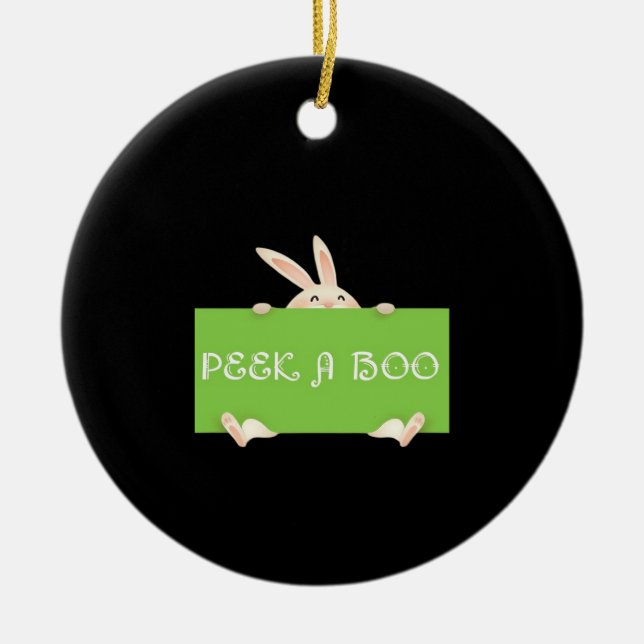 Peekaboo Bunny Keramik Ornament (Vorne)