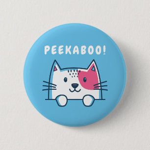 Peekaboo Cat Button
