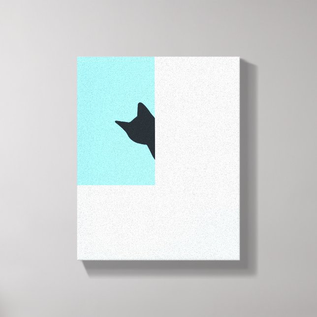 Peekaboo | Cat Peaking Um Ecke Malerei Leinwanddruck (Vorderseite)