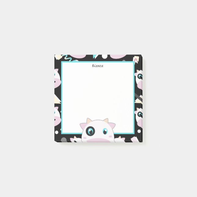 Peekaboo Cow Post-it Klebezettel (Vorderseite)