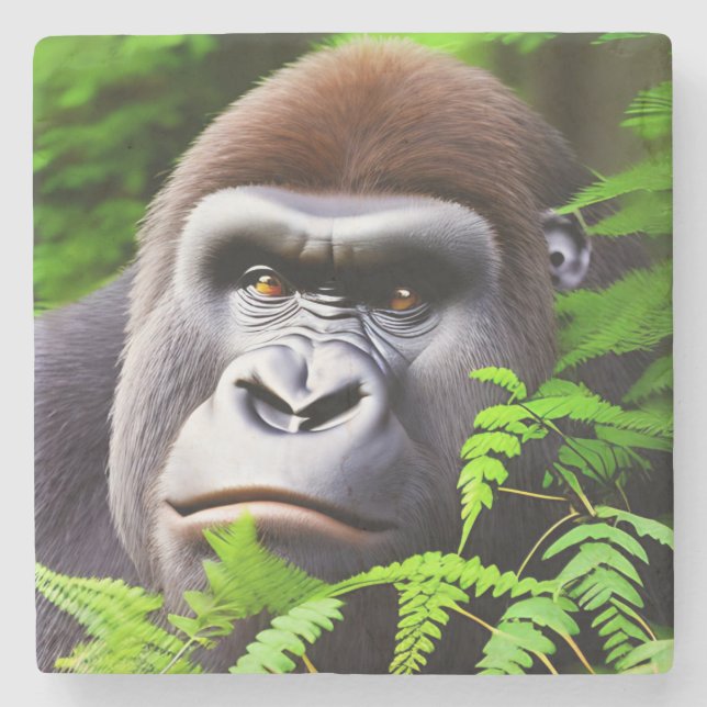 Peekaboo Gorilla, Stone Untersetzer (Vorderseite)