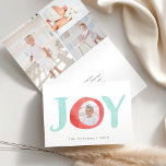Peekaboo Joy | Faltschachtel für die Fotokarte Feiertagskarte<br><div class="desc">Festliche und skurrile Urlaubsfotokarte mit dem Wort "JOY" in Aquarellschrift mit dem Foto im Buchstaben "0". Personalisieren Sie die Vorderseite mit Ihrem individuellen Gruß,  dann passen Sie das Innere dieser gefalteten Urlaubskarte mit drei zusätzlichen Fotos in einer Collage-Layout,  mit Ihren benutzerdefinierten vorgedruckten Urlaubsnachrichten und Namen.</div>