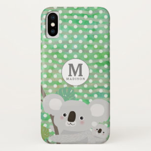 Peekaboo-Koala-Mutter-u. Baby-Tupfen-Monogramm Case-Mate iPhone Hülle