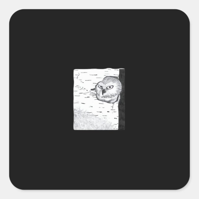 Peekaboo Niedlich Basic Quadratischer Aufkleber (Vorderseite)