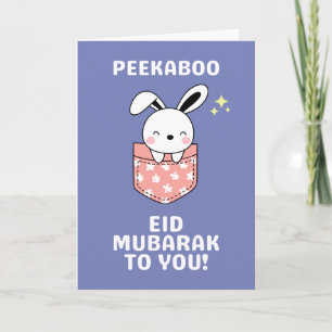 Peekaboo Niedlich Bunny Eid Mubarak Card Feiertagskarte