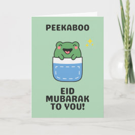 Peekaboo Niedlich Frog Kawaii Eid Mubarak Card Feiertagskarte