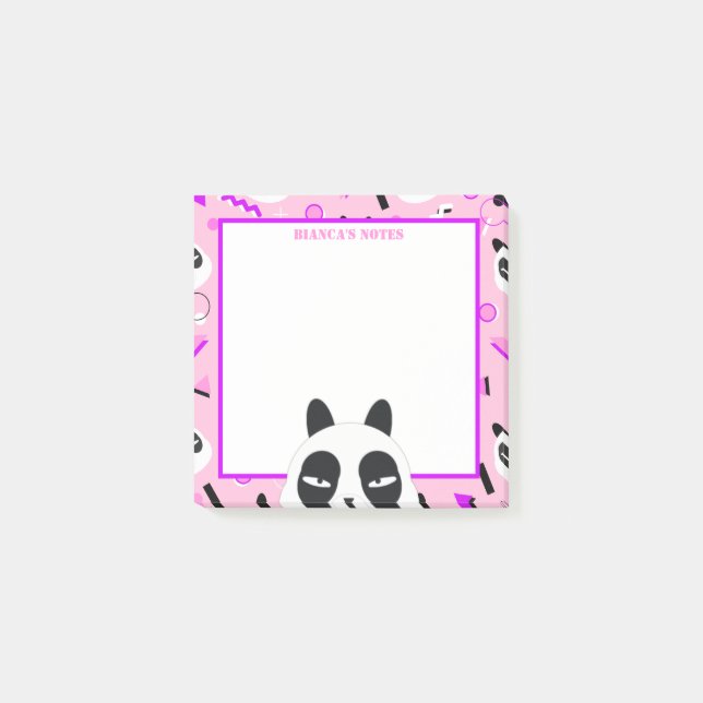 Peekaboo Pink Panda Bear Post-it Klebezettel (Vorderseite)