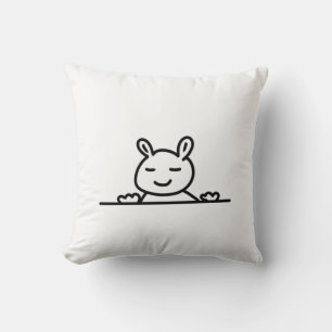 Peekaboo Rabbit Cartoon Sketch Classic Kissen