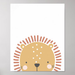 Peekaboo Scandi Style Lion Poster
