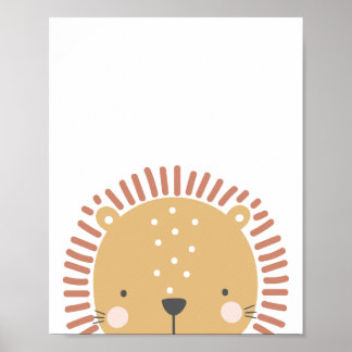 Peekaboo Scandi Style Lion Poster