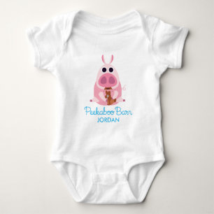 Peekaboo-Scheune Ostern   misstrauisch das Schwein Baby Strampler