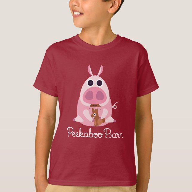 Peekaboo-Scheune Ostern | misstrauisch das Schwein T-Shirt (Vorderseite)