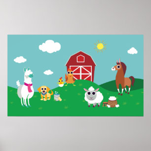 Peekaboo-Scheunen-Weiden-Gruppe 1 Poster