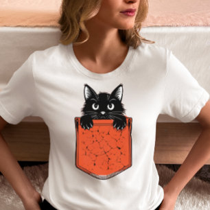 Peekaboo Schwarze Katze Tasche T-Shirt