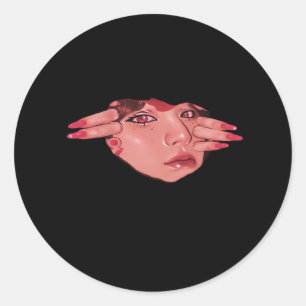 Peekaboo - Sloth Design Vibes Runder Aufkleber