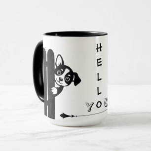 Peekaboo-Welpe Lustiger Becher Tasse