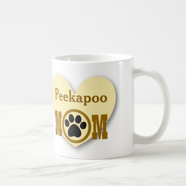Peekapoo Mama Hund Lover Paw Druckgeschenk HY8 Kaffeetasse (Rechts)