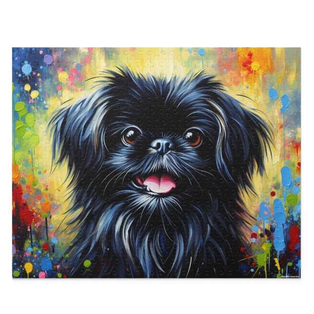 Peekapoo: Schwarze Peke-A-Poo-Acrylkunst Puzzle (Black Peekapoo Acrylic Art Print)