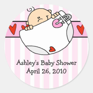 Peeking Baby & Diaper Babydusche Aufkleber