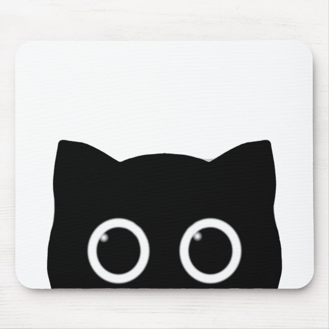 Peeking Black Cat Mousepad (Vorne)