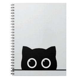Peeking Black Cat Spiral Photo Notebook Notizblock