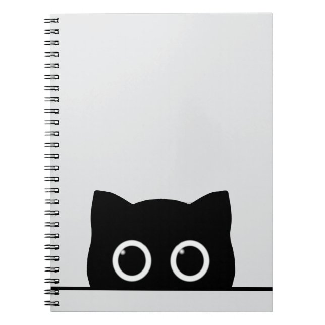 Peeking Black Cat Spiral Photo Notebook Notizblock (Vorderseite)