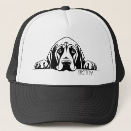 Peeking Bloodhound Hund. Personalisiere Truckerkappe