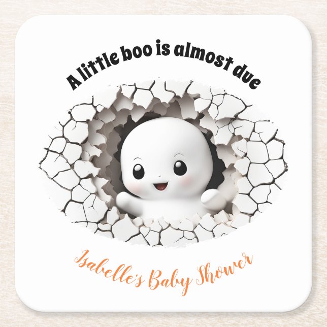 Peeking Boo Ghost Baby Shooting Paper Untersetzer (Vorderseite)