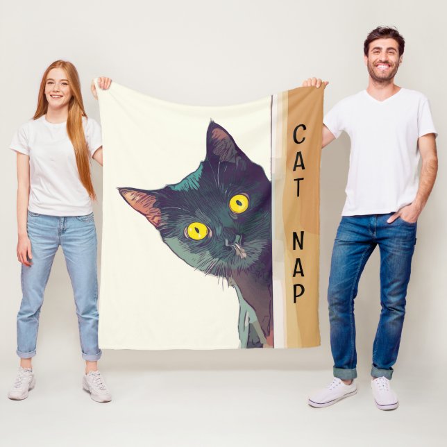Peeking Cat Design Fleece Blanket (Beispiel)
