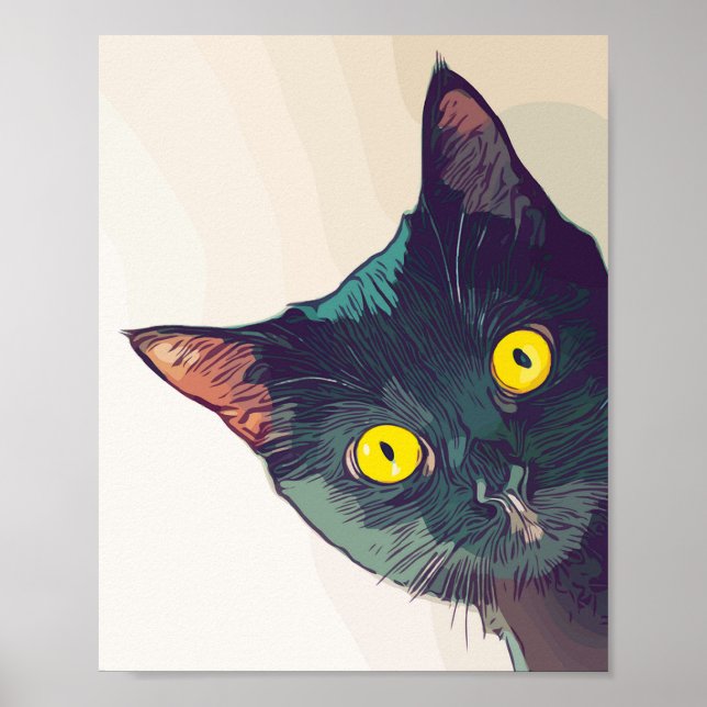 Peeking Cat Poster (Vorne)
