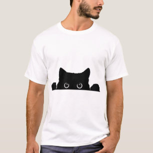 Peeking Cat Sticker T-Shirt