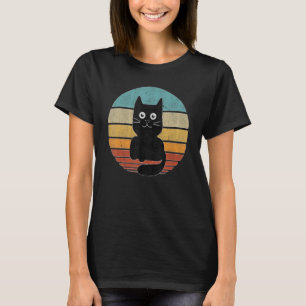 Peeking Cat Vintag Sunset Style Retro Katze 1 T-Shirt