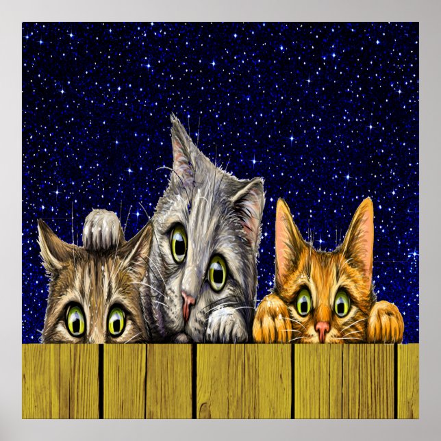 Peeking Cats Poster (Vorne)