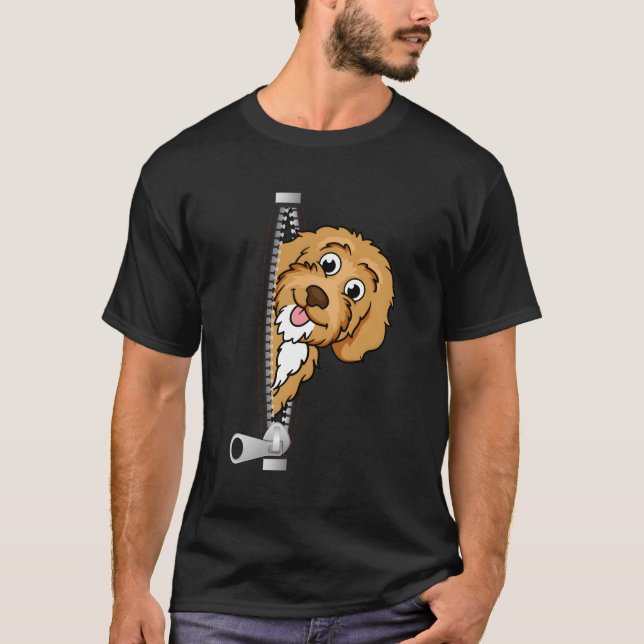 Peeking Cockapoo Funny Zipper Dog Lover T-Shirt (Vorderseite)